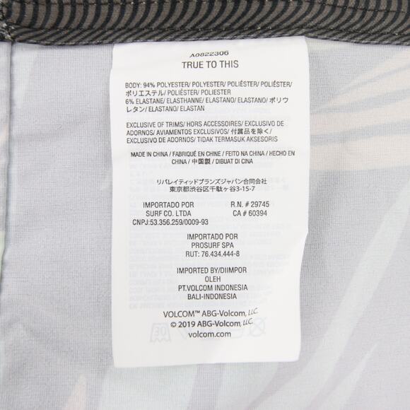 Volcom Swim Trunks Boardshorts Peach Palm Leaf Print 4 Way Stretch Size 31 NWT - Picture 13 of 14